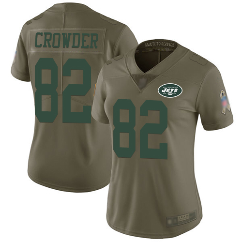 New York Jets Limited Olive Women Jamison Crowder Jersey NFL Football #82 2017 Salute to Service